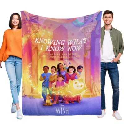 Throw Blanket For Wish Cartoon All Seasons Lightweight Super Soft Flannel - Image 1 of 4