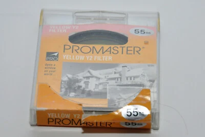 PROMASTER 55mm Y2 K2 YELLOW SCREW in  OPTICAL GLASS FILTER pre-owned; nice shape - Image 1 of 3