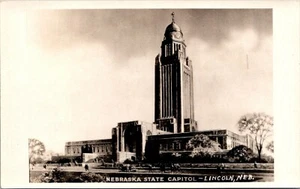 Nebraska State Capitol Lincoln Nebraska RPPC - Picture 1 of 2