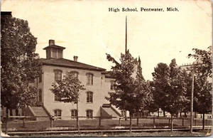 Postcard RPPC Pentwater Michigan High School Posted 1910 - Picture 1 of 2