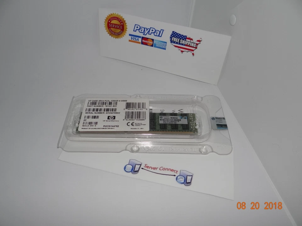 761501-B21 HP 24GB 3Rx4 PC3L-10600R-9 30MM (1x24GB) 716322-081 MEMORY  - Image 1 of 1