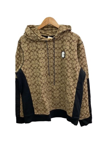 Coach Felpa con Cappuccio L Cotone Grigio Motivo Totale 89747 Usata