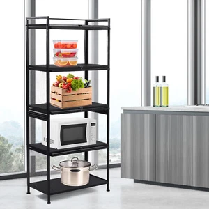 5 Shelf Modern Bookcase Bookshelf Home Display Rack Storage Cabinet and Doors US - Picture 1 of 21