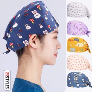 Cartoon Surgical Scrub Cap Doctor Hat Nurse Bouffant Hat Adjustable Head Cover - Picture 1 of 34