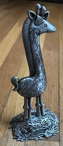 NEW Darling Giraffe Figurine Sculpture Statue About 8” Tall Silver METAL F/S!!! - Picture 1 of 4