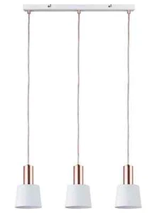 Paulmann Neordic Haldar Pendant Light max.3x20W E14 White/Copper Mat 230V Metal - Picture 1 of 7