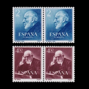 ESPAÑA.1952.Ramón Cajal-Ferran.Blq 2 MNH.Edifil 1119-1120 - Imagen 1 de 2