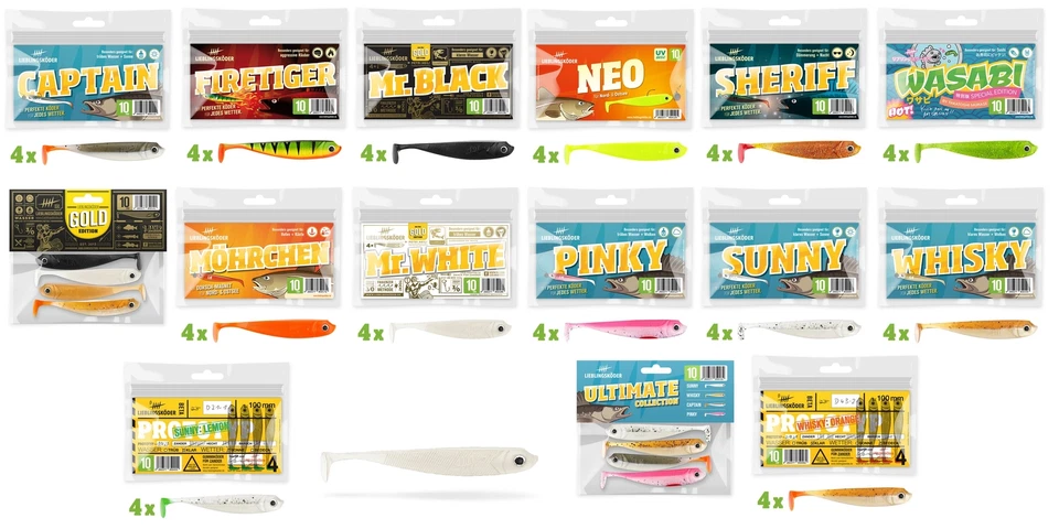 Lieblingsköder 10cm alle Farben Wasabi Captain Möhrchen Sunny Whisky Firetiger - Bild 1 von 1