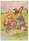 Rabbit Dress Humanized Card Vintage Easter Chicks Eggs By Easter Ostern