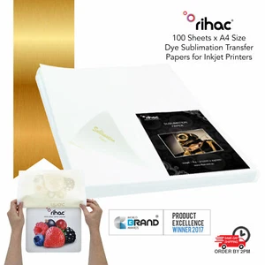 100 A4 Rihac Dye Sublimation Heat Transfer Paper for Epson Brother Inkjet - Picture 1 of 2