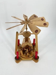 * WEIHNACHTSPYRAMIDE 28,5 CM KRIPPE EXPERTIC DDR ERZGEBIRGE HANDARBEIT VINTAGE - Bild 1 von 10