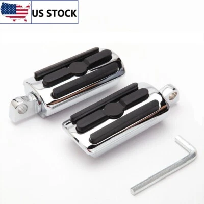 Reposapiés personalizados de goma cromada de 10 mm para Harley Touring Softail Foto 1 de 4