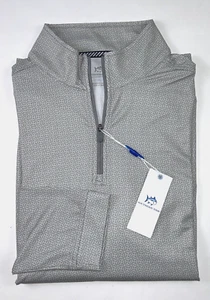 SOUTHERN TIDE taglia M maglione uomo grigio PINE RIDGE CRUISER 1/4 zip NUOVO $128 - Foto 1 di 6
