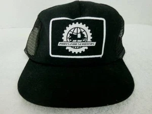Parts for Scooters Black Trucker Cap Wide Brim Mesh Back Snapback NEW - Picture 1 of 6