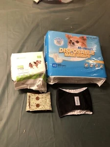 All-Absorb A27 Male Dog Wrap, 50 Count, Extra Small With 2 Belts & 9 Xxs Diapers - Picture 1 of 5