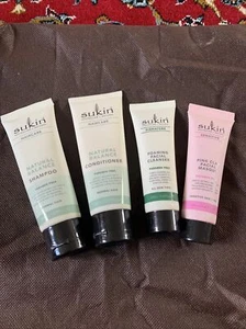 Sukin Travel Size Shampoo, Conditioner, Facial Cleanser And Pink Facial Clay - Picture 1 of 3