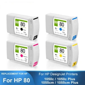 For HP 80 Replacement Ink Cartridge For HP 1050c Plus 1055cm Plus Printer 350ML - Afbeelding 1 van 15