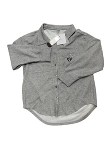 NWT Las Vegas Raiders NFL Women's Heather Gray Button Down Sweater Size L NEW - Picture 1 of 6