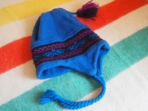 VINTAGE 90s Maureen of the Mews Ski Snowboard Winter Aztec Hat Pom Pom S/M EUC - Picture 1 of 5