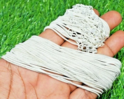 Lote de 10 piezas de collar de cadena hecho a mano enchapado en plata de ley 925 joyería al por mayor Foto 1 de 3