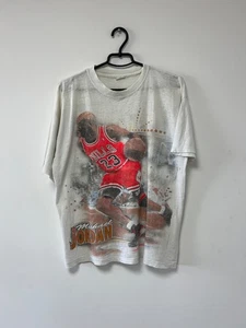 Vintage Michael Jordan #23 Chicago Bulls Overprint T shirt Basketball Nba Tee XL - Picture 1 of 24