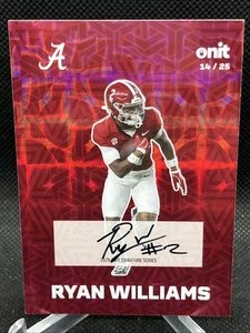 2025 Onit Alabama Ryan Williams ON-CARD RED FUSION ROOKIE AUTO SSP #/25 RC! - Bild 1 von 2