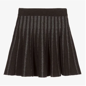 MAYORAL Girls Black And Gray Pleated Skirt Size 18 Elastic Waist NWOT - Picture 1 of 3