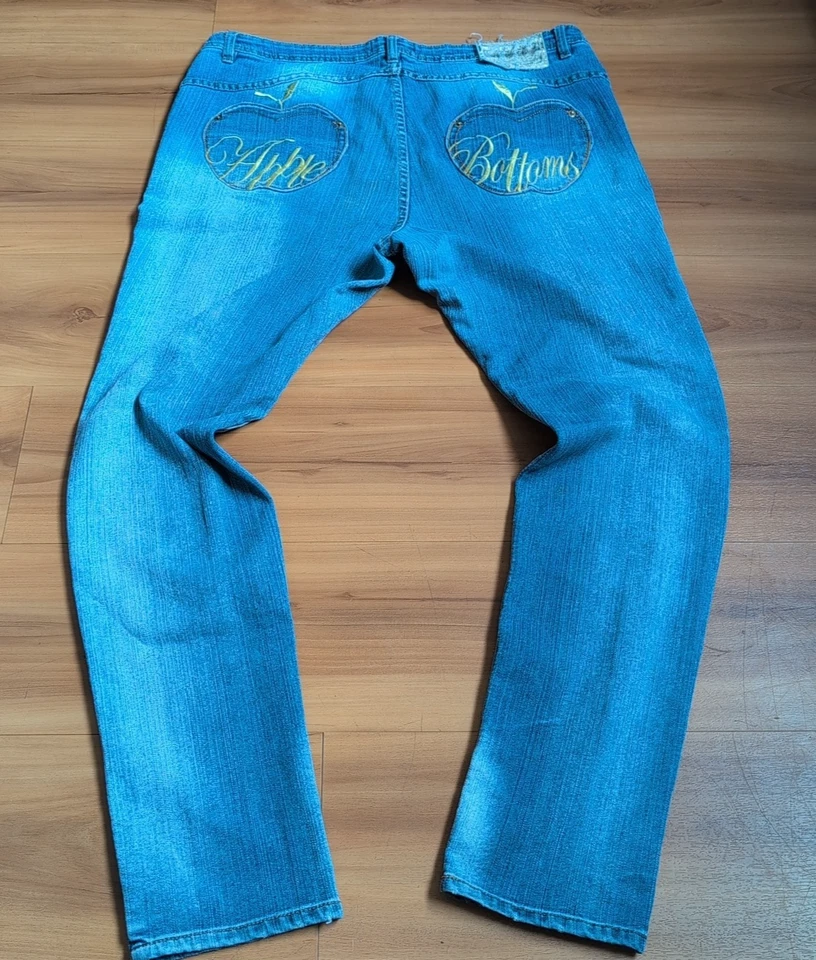 Pantalones Apple Bottoms vintage para mujer 18 tiro bajo bolsillos bordados Nelly años 90 Y2K Foto 1 de 4