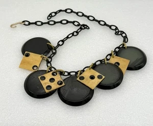 Vintage Bakelite & more slices and domino necklace - Picture 1 of 9