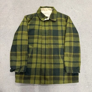 VTG Pendleton Wool Plaid green Reversible Jacket Talon Size Large - Picture 1 of 12