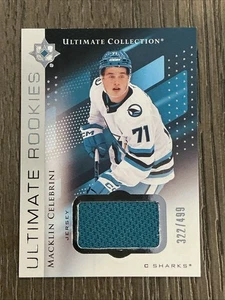 2024-25 UD Ultimate Collection Macklin Celebrini Game Worn Jersey RC /499 🔥🔥 - Picture 1 of 2
