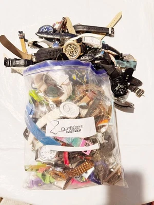 Lot 6 lbs of mixed watches, untested, crystal and case back intact, - Image 1 of 4