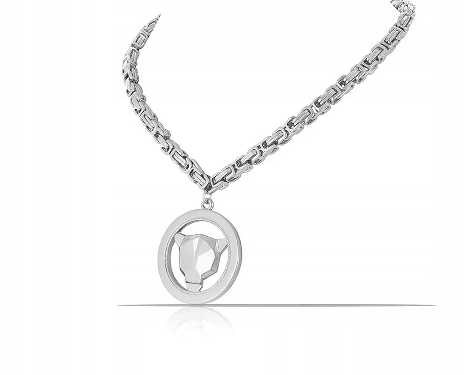 Colibra Halskette Königskette Tigerkopf Anhänger Damen Silbern 45+8cm - Bild 1 von 1