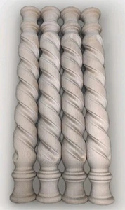 Juego de 4 husillos de madera sin terminar 2x15" de colección NOS 1980 Russ Stonier husillo-flexible - Imagen 1 de 8