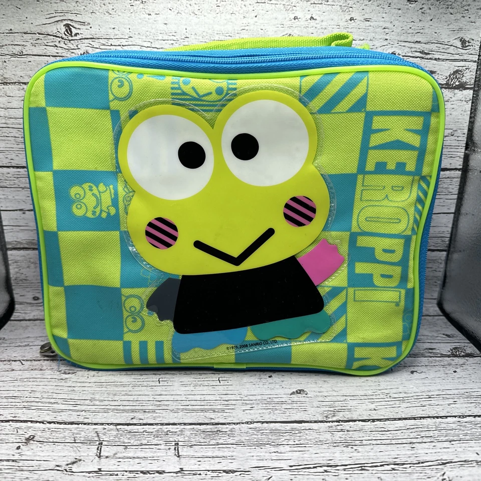 Bolsa de almuerzo Sanrio Keroppi aislada Zak 2008 cremallera lados suaves Foto 1 de 4