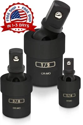 Juego De Juntas Universales Y Dados Giratorios De Impacto De 1/2'' 1/4'' 3/8" US - Image 1 of 4