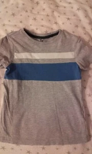 TU size 4 years t-shirt grey with blue/white strip - Picture 1 of 4