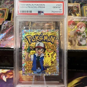 1999 Merlin Pokemon Ash & Pikachu Prism #S29 – PSA 10 (GEM MINT) - Picture 1 of 3