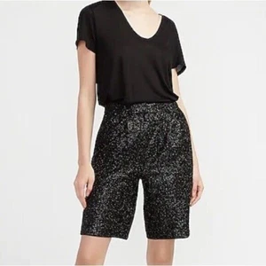 Express High Waist Pailletten Bermuda Shorts 00 - Bild 1 von 6