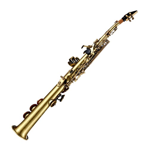 Professional Straight Bb Soprano Saxophone Brass Nickel Plated Sax Full