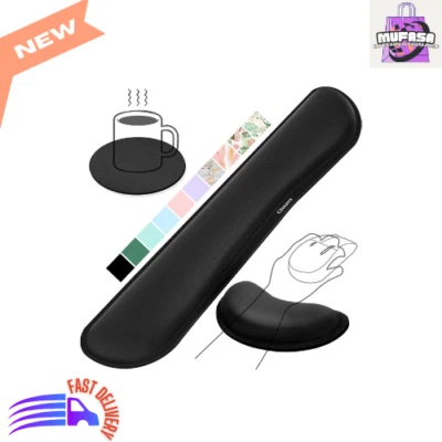 Enlarge Silky Gel Memory Foam Keyboard Wrist Rest for Office & Gaming, Black - Image 1 of 4