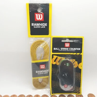 Vintage Wilson Baseball Glove Rawhide Lace Tan A6759 & BALL STRIKE COUNTER  2003 - Image 1 of 4