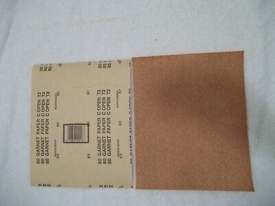 80 Grit Garnet Sandpaper 9  X 11 , 50 Sheets In Unopened Package • 16.17£