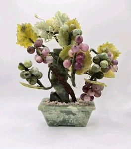 Chinese Grape Jade Bonsai Tree Quartz - Picture 1 of 12