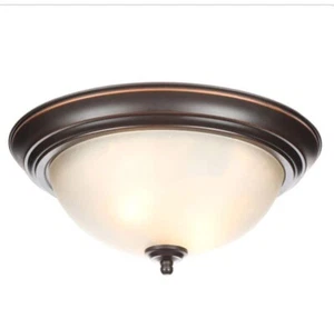 Hampton Bay 13in 2-Light Oil Rubbed Bronze Flush Mount 1005757745 - Picture 1 of 2