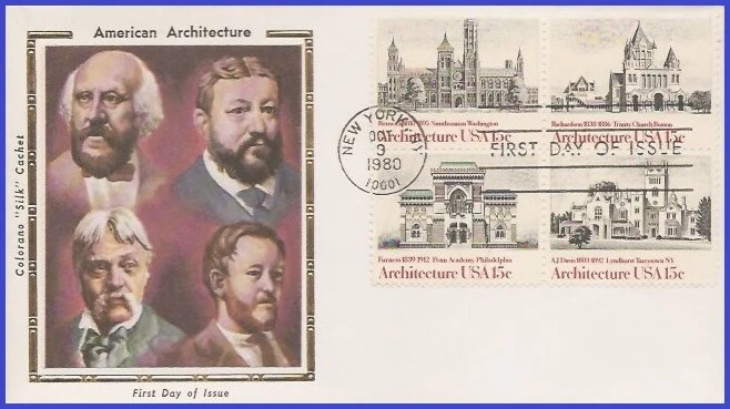 USA5 #1838-41 U/A COLORANO SILK FDC BL4  American Architecture - Image 1 of 1