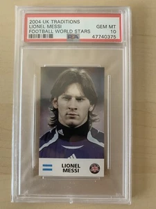 2004 UK Traditions Football World Stars Lionel Messi Rookie Card PSA 10 GEM MT - Picture 1 of 4
