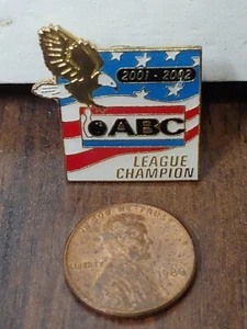 De colección 2001 2002 ABC Bowling League Campeón Solapa Sombrero Pin Botón Deportivo 🇺🇸 - Imagen 1 de 3