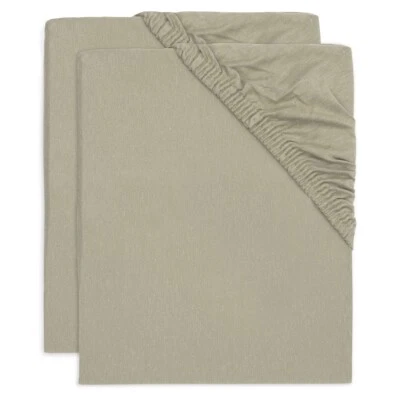 Jollein Spannbettlaken Jersey 60x120 cm Olive Green 2er Pack TOP - Bild 1 von 3