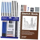  2 Sets Art Sketching and Drawing Set Include 2 Pcs 6 x 9 Inch Sketch Book 100 